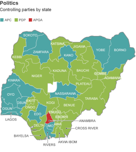 controlling parties by state Nigeria